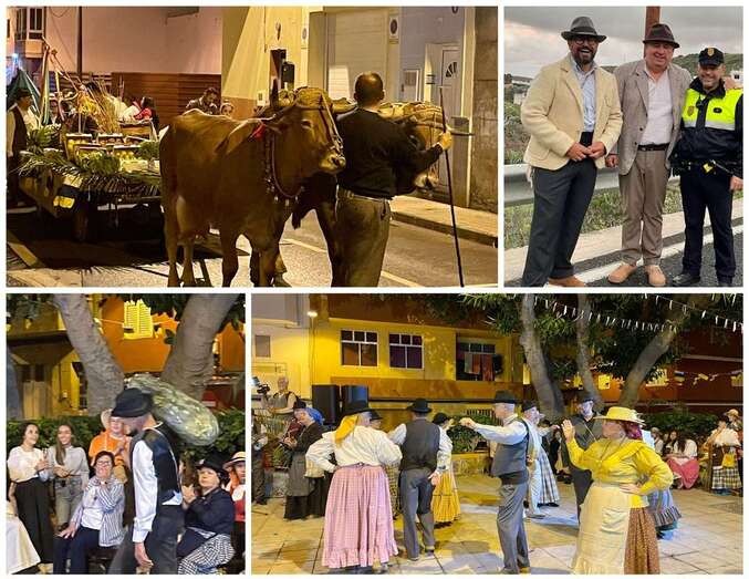 Momentos de la romería popular de esta tarde-noche en el Valle de los Nueve/TA.